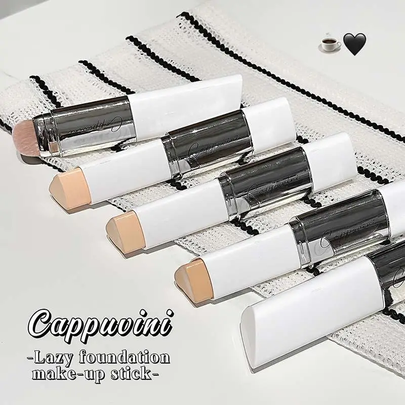 Cappuvini Base de Maquillaje 2 en 1 en Barra, Ligera, Hidratante, Iluminadora, Corrector y Crema de Base para Todo Tipo de Piel