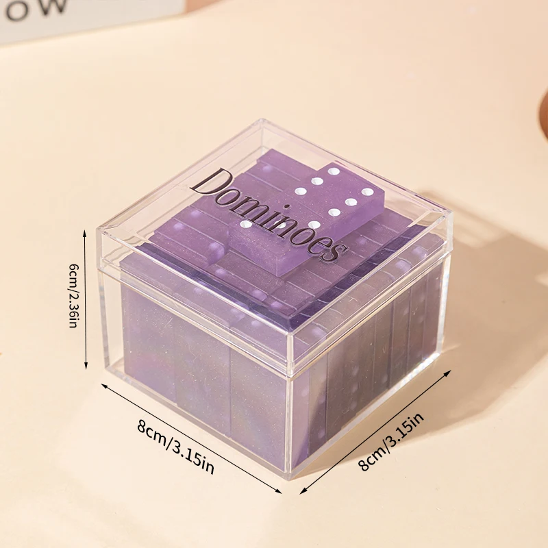 

28pcs Handmade Purple Color Dominos Game Set - Handcrafted Tile Game