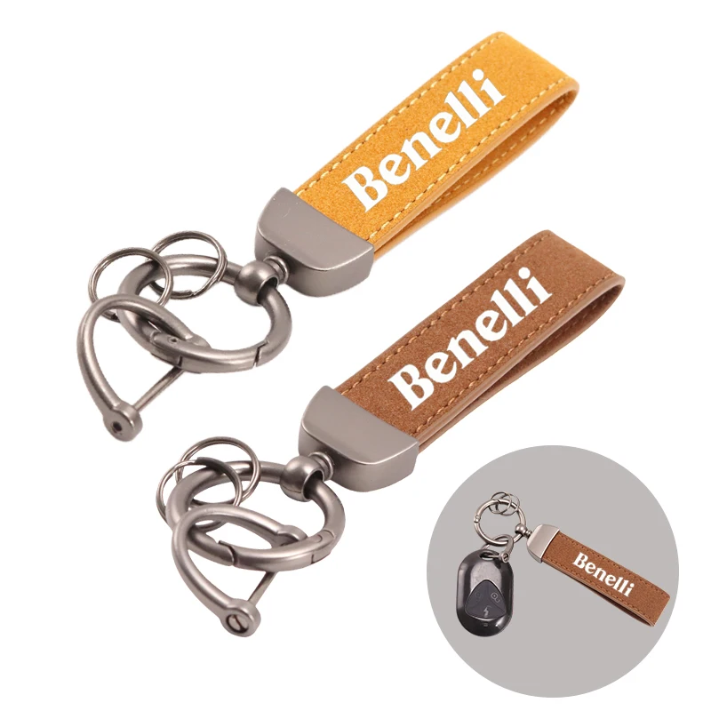 For Benelli 502c TRK 702 502 702X 502x 251 Leoncino BJ 500 800 250 TNT 125 300 600 BN300 BN600 Leather Suede Motorcycle Keychain