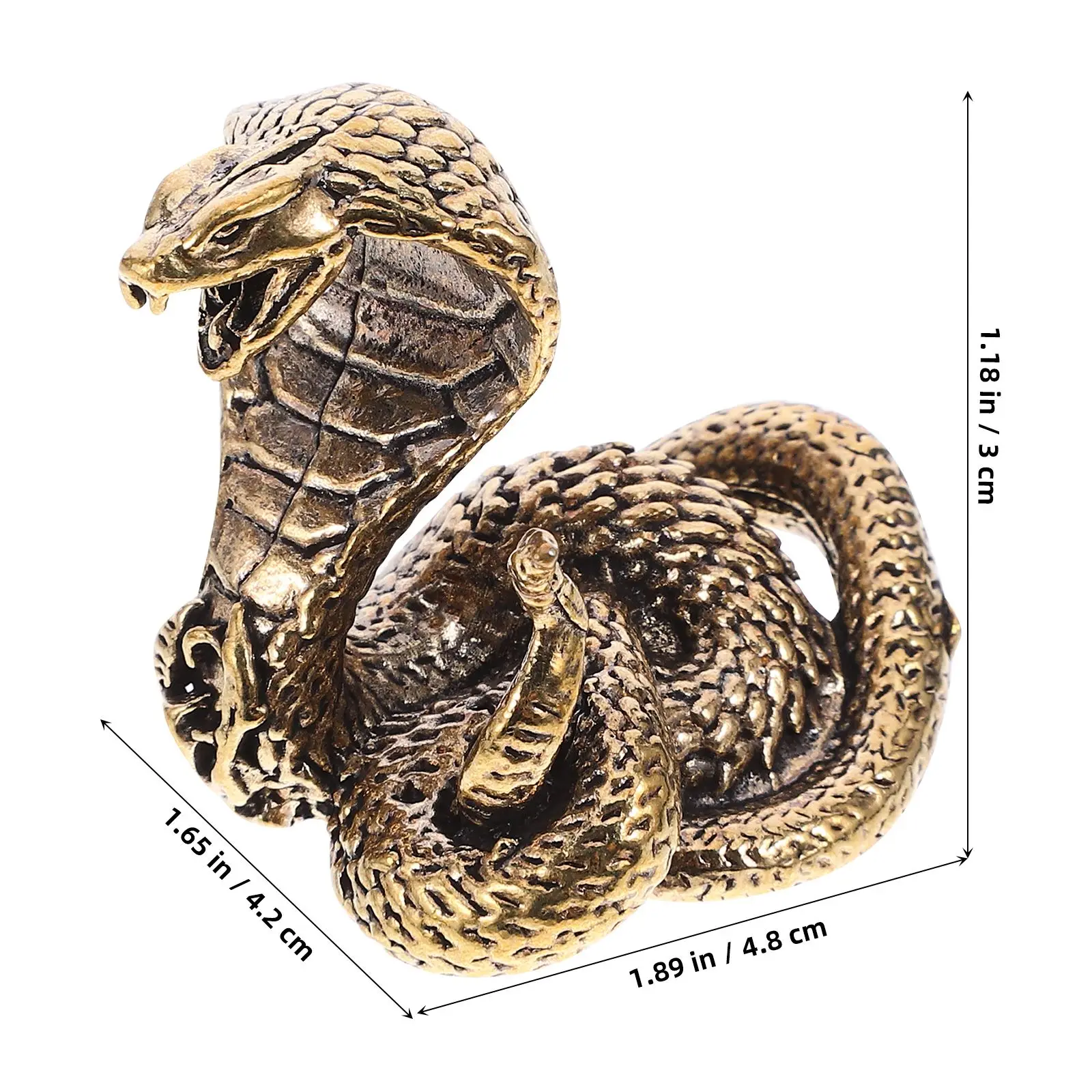 1Pc Dragon Figurine Brass Snake Statue Creative Snack Figurine Sculpture Desktop Adornment Garden Decorations Kids Toy