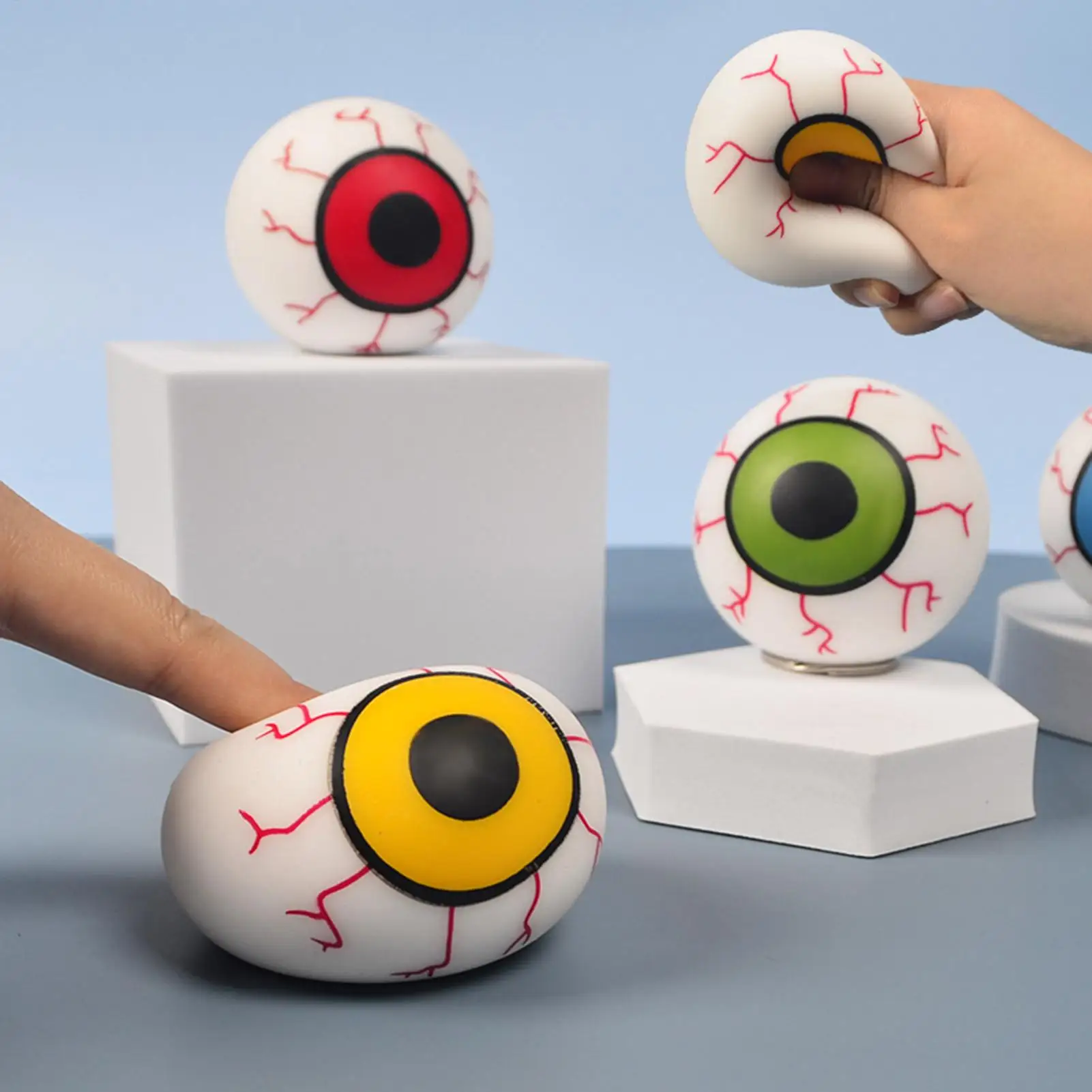 Stress Balls Eyeball Sensory Halloween Horror Squeeze Toy Calming Relaxation Focus for Adults Kids Teens Students Classroom Part