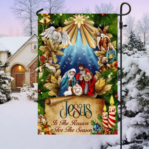 Jesus Is The Reason For The Season Christmas Flag Garden Flag