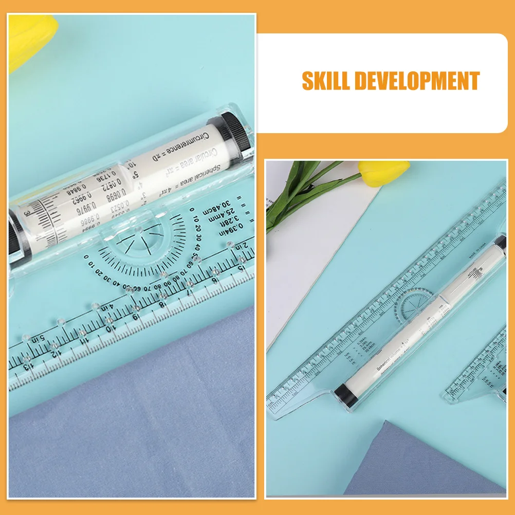 2Pcs Plastic Parallel Ruler Versatile Measurement Drawing Tool for Students Office Use Balancing Scale Rulers Mathematics