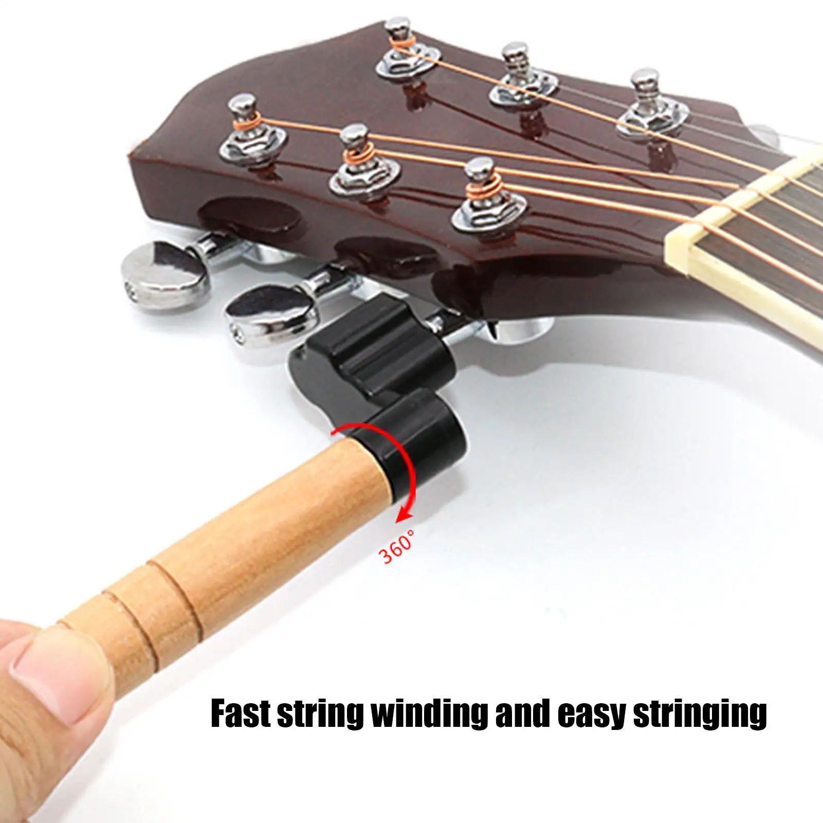 

String Winder Guitar Tuner Winder Ergonomic Precision Tuning Puller Changing Instrument Accessories for Live Practice