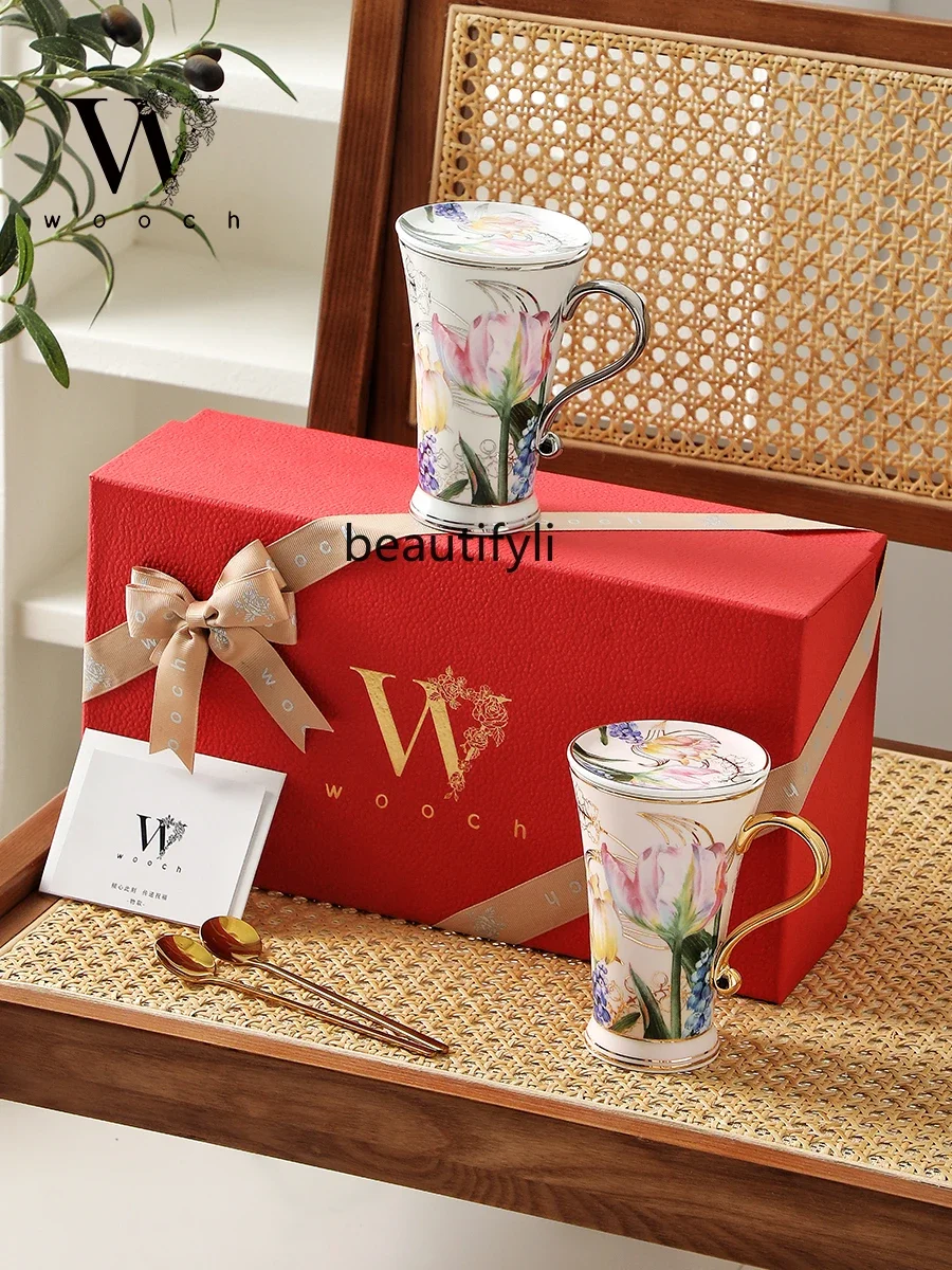 Tulip cover cup gift box for couples to send birthday housewarming souvenir Teachers' Day