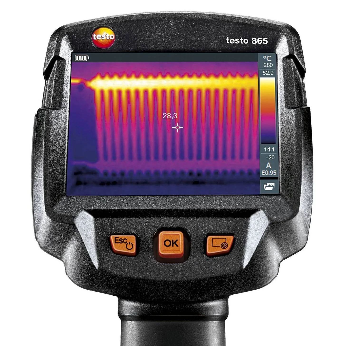 industrial thermal imaging   testo 865 with 19200 pixels up to SuperResolution Technology 320 x 240