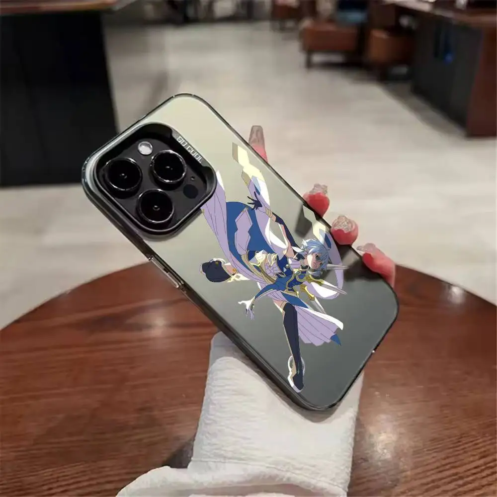 Funda para Teléfono Asada Shino Sword Art Online para iPhone 17, 16, 15, 14, 13, 12, 11, Mini, Pro, E, MAX, Blanca, Mate, Estilo Caramelo