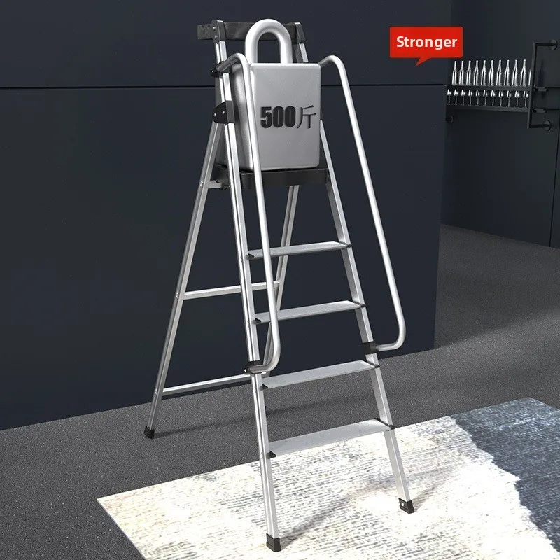 Aluminum Alloy Thickened Herringbone Ladder Four or Five Steps Project Seven Steps Handrail Attic Ladder Folding Ladder