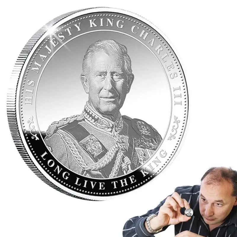 New King Charles III Commemorative Coin 3D King Of United Kingdom Badge Embossed His Majesty Collectable Coin