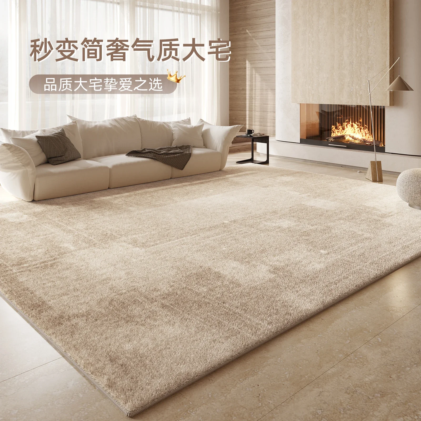 High End Light Luxury Thick Stain Resistant Wipeable Carpet For Living Room Sofa Non Washable Area Rug For Bedroom Bedside
