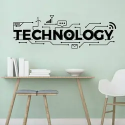 Technology Lettering Wall Decals Vinyl Science Education School Design Classroom Bedroom Home Interior Decor Stickers DW20439