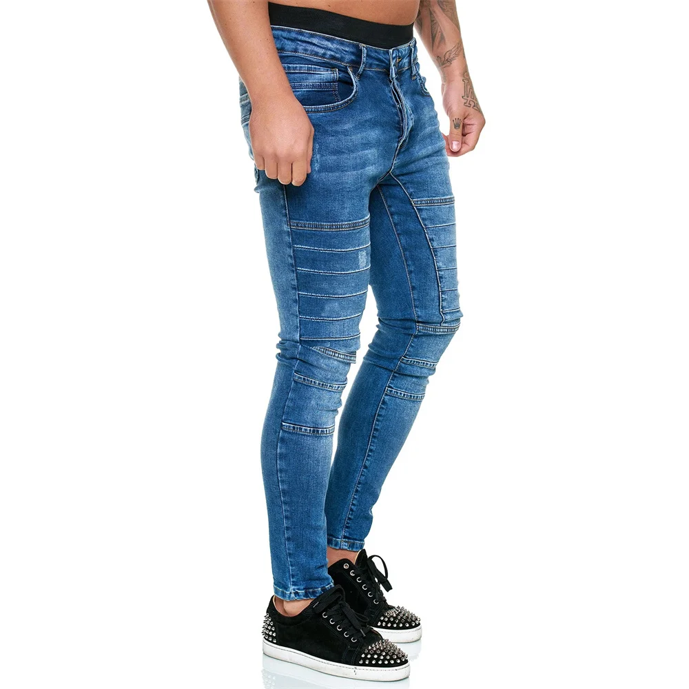 New Streetwear Men's Stretch Jeans Casual Men's High-end Solid Color Slim Fit Skinny Pants Fashion Sports Jogging Harajuku Pants
