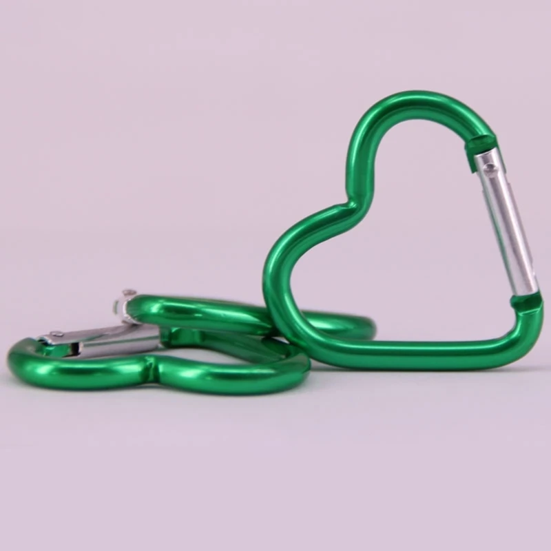 Heart Shaped Carabiner Clip Metal Buckle Spring Hooks Heavy Duty Carabiner for Camping Hiking Fishing Dog Leash