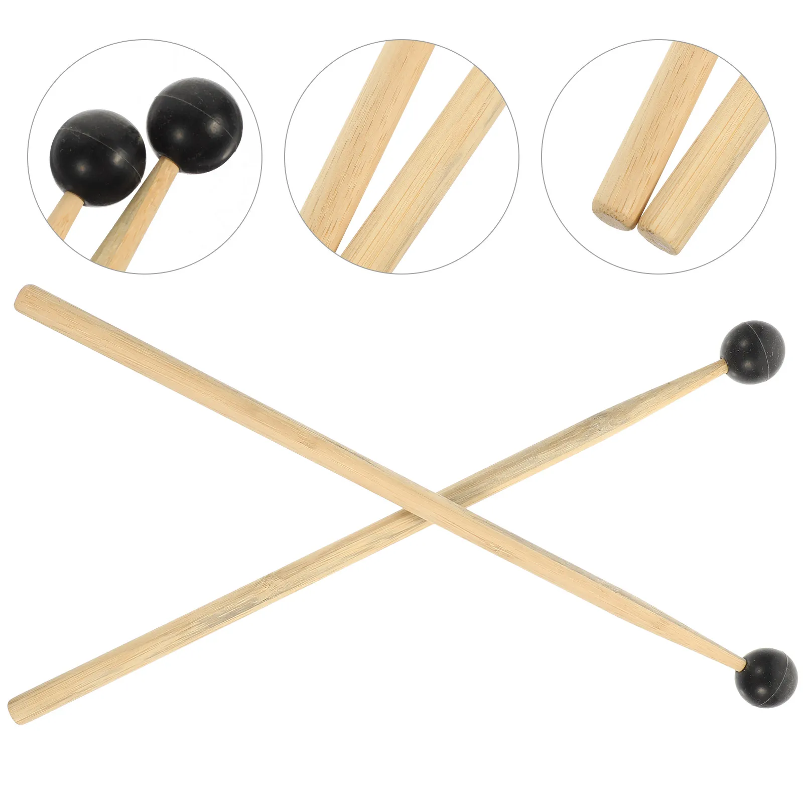 

2 Pcs Drumstick Drumsticks Tongue Accessories Batter Instrument Percussion .stick with Grip Silica Gel Instrumentstick Mallets