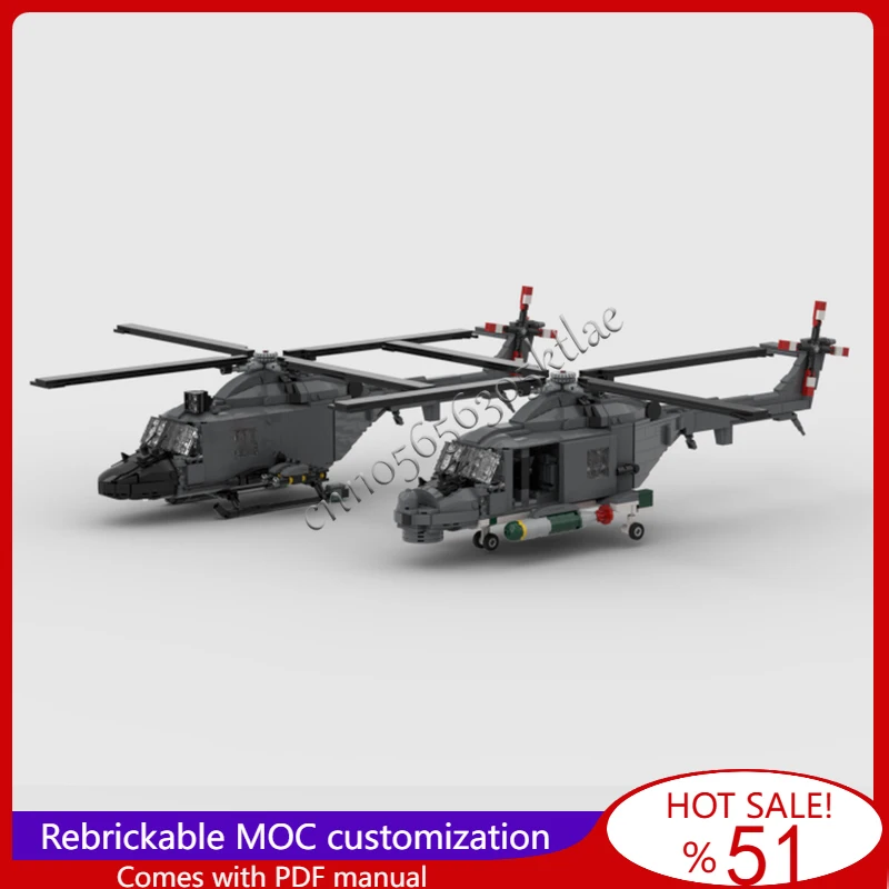 

1947PCS Lynx Mk88a and Mk1 Helicopter Bundle Model MOC Building Blocks Bricks DIY Creative Assembly Toys Children Birthday Gift