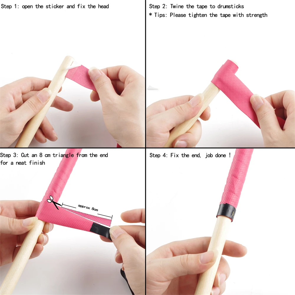 Drumstick قبضة التفاف الشريط الرياضة 110 سنتيمتر/43in 2 لفة 2.5 سنتيمتر/0.98in ل 7A 5A 5B 7B أفخاذ عالية الجودة رائجة البيع