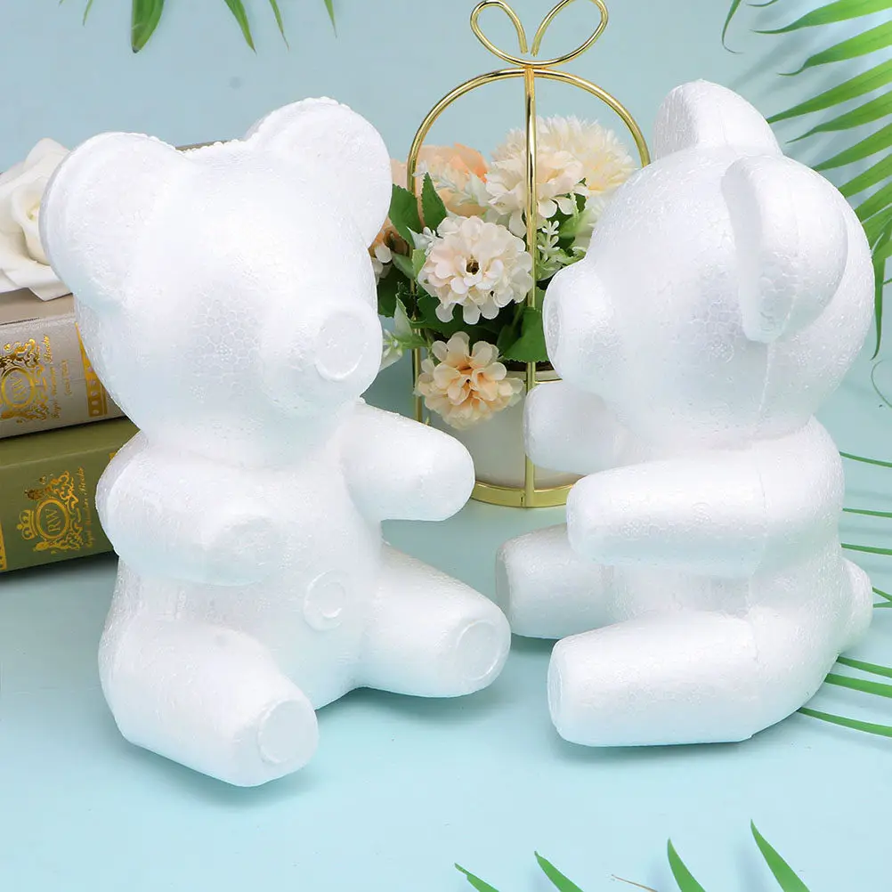 3Pcs Bear Shape White Foam Balls 20Cm DIY Craft Embryo Bear Desktop Decor Perfect for Art Projects Desktop Decor view 6