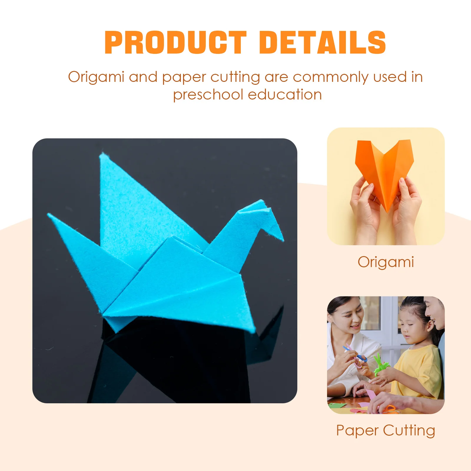 200 قطعة من أوراق ورق اوريغامي الملونة لمرحلة ما قبل المدرسة ورياض الأطفال الإبداعية المصنوعة يدويًا لفن قطع الورق #6