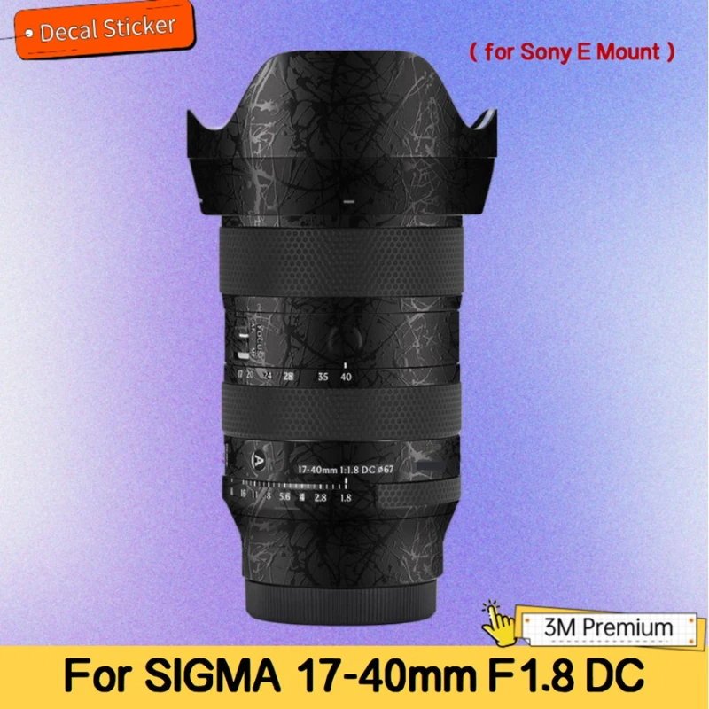 For SIGMA 17-40mm F1.8 DC for Sony E Mount Lens Sticker Protective Skin Decal Vinyl Wrap Film Anti-Scratch Protector Coat