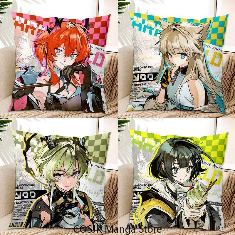 

Anime Arknights: Endfield Cafe Collaboration Double-Sided Printed Plush Cushion Laevatain Perlica Cushion with Pillow Insert