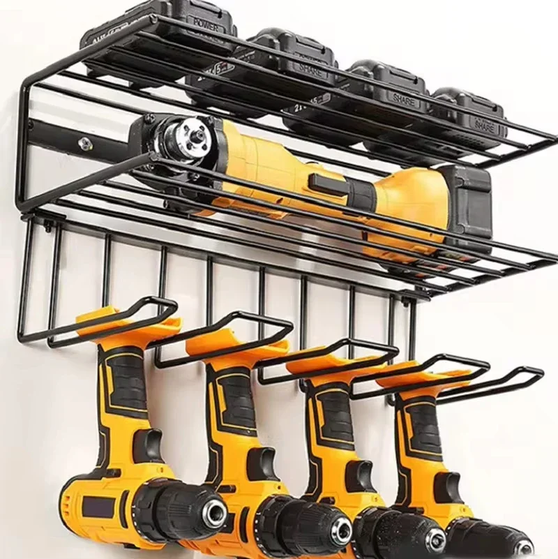 

Hand Power Tool Organizer Rack Wall Mounted Rustproof Tool Shelf Electric Drill Holders Heavy Duty For Workshop Garage