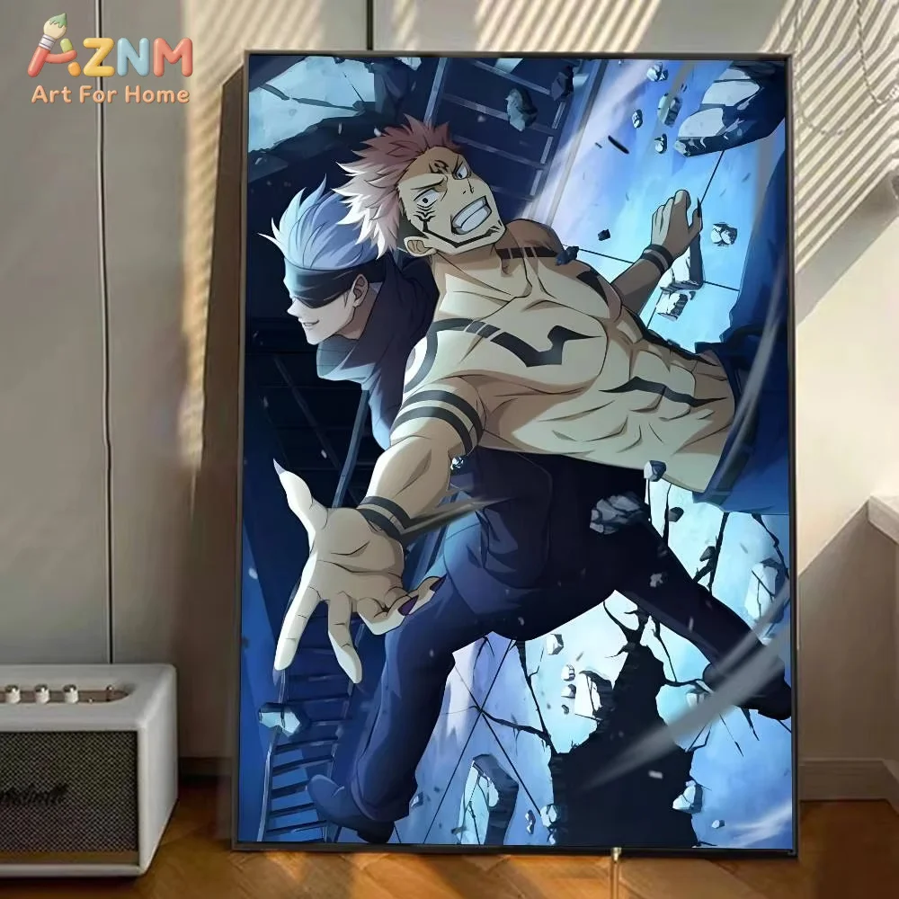 1 Stück Jujutsu Kaisen Poster Wandkunst Druck Wasserfest Wohnzimmer Schlafzimmer Bar Ästhetische Dekoration