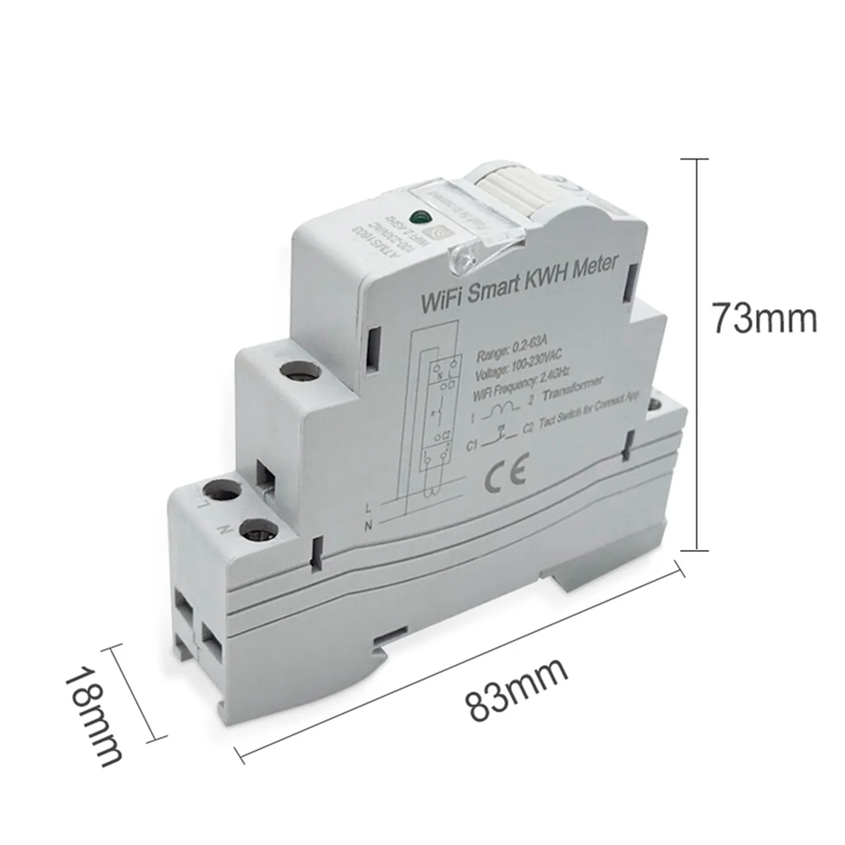 Imagem -06 - Monofásico Wifi Medidor de Energia Inteligente 100a Trilho Din Voltímetro Digital Amperímetro de Medição de Potência 3x Atms1603 Tuya