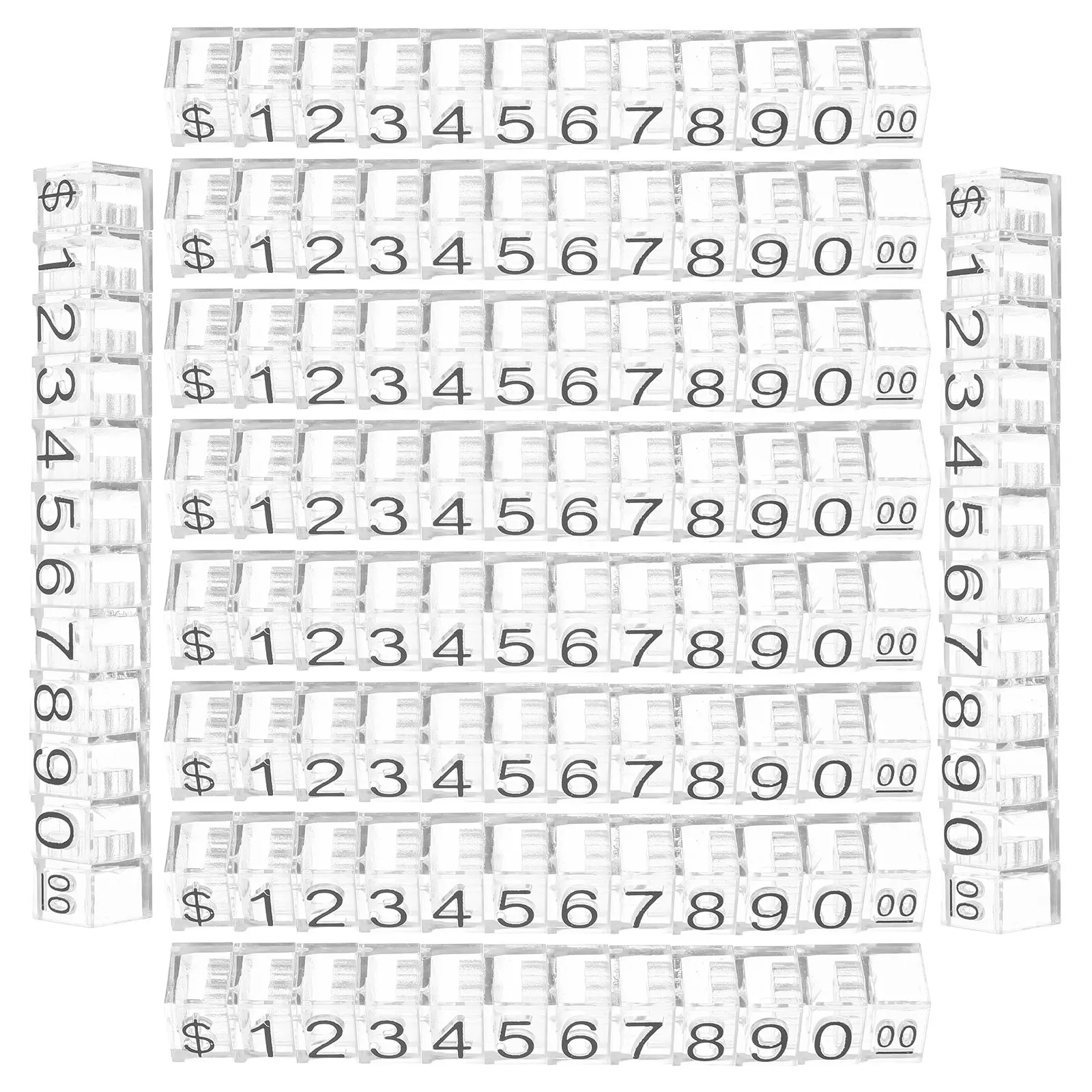 10Sets Counter Price Display Cube for Jewelry Retail Sturdy Number Letter Price Tag Blocks Clear View Efficient Pricing Solution