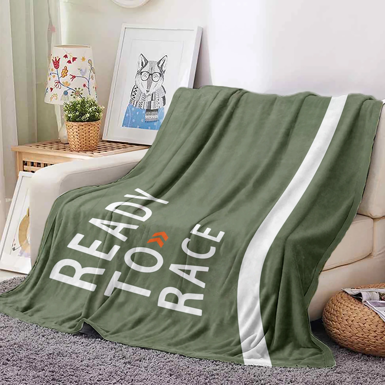 Ready To Race Blanket Soft Fleece Warm Flannel Enduro Cross Motocross Bitumen Bike Life Throw Blankets for Sofa All Season