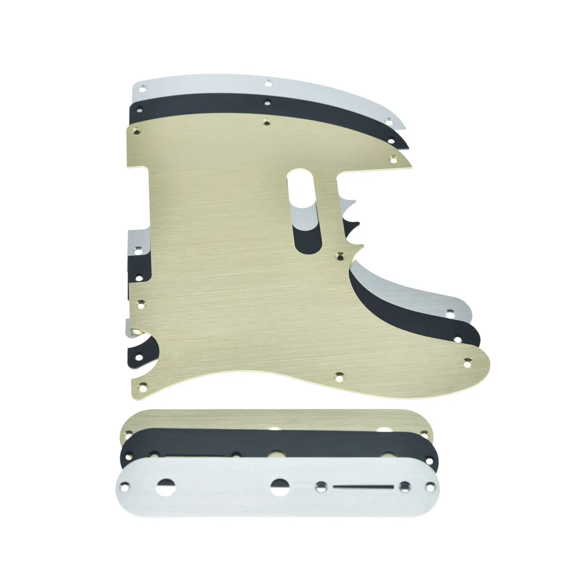 KAISH Premium Metal Aluminum Anodized Tele Pickguard with Metal Control Plate and Mounting Screw for American/Mexican Telecaster