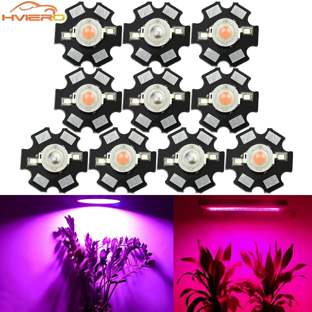 

10X 20mm 3V 3W Led High Power Chip Light Bead White Red Blue Green Led Beads Emitter LED Bulb Diodes Lamp with Star Min Heatsink