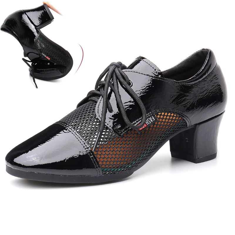 modern-dance-shoes-for-women-summer-mesh-soft-performance-leather-breathable-social-latin-dance-square-jazz-dance-shoes
