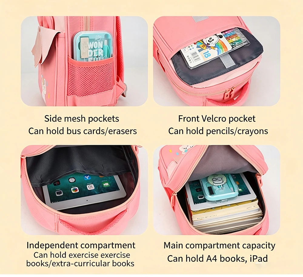 Adorable Princess Small Backpack for Girls Ages 3-6 Ultra Lightweight Kindergarten Bags Children School Bags
