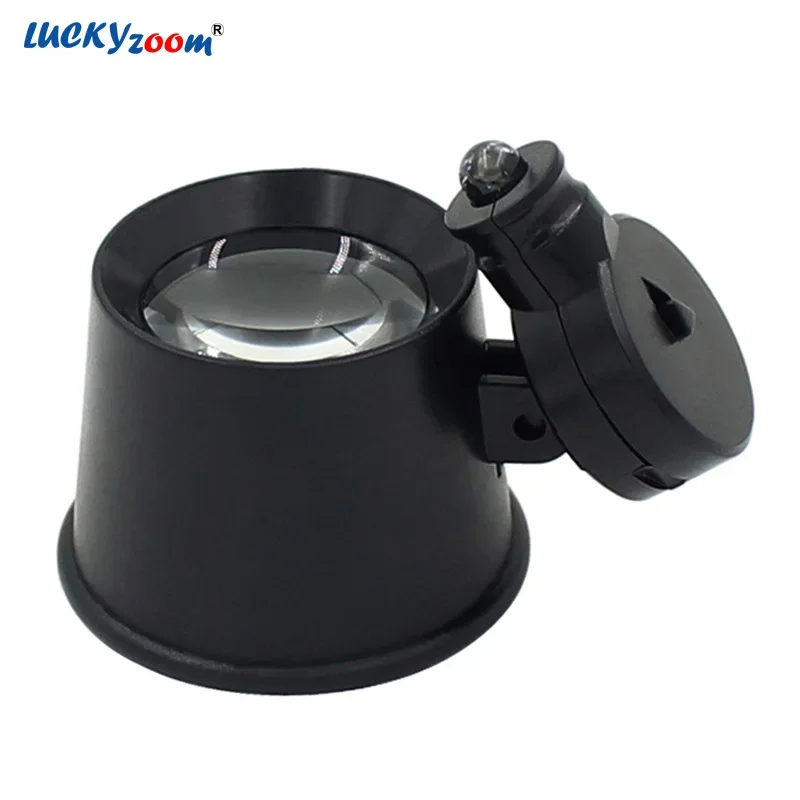 Luckyzoom Cầm Tay Bóng Ma Thuật Đèn LED Chiếu Sáng Kính Lúp Kính Lúp 10X Ống Kính Quang Học Kính Phóng Đại Cho Đồng Hồ Sửa Chữa Lupa