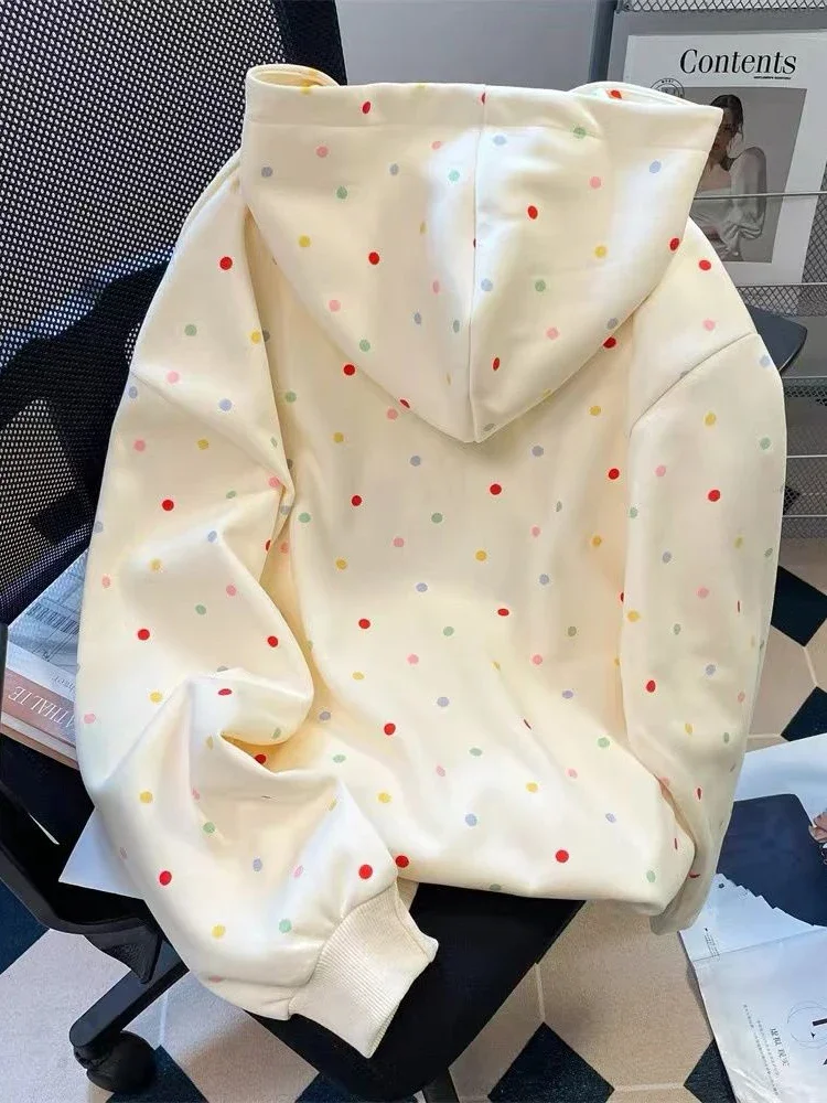 Korean Sweet Cartoon Cute Hoodies Women Loose Embroidery Sweatshirts Preppy Style Fall Winter Fashion Female Kawaii Japan Tops