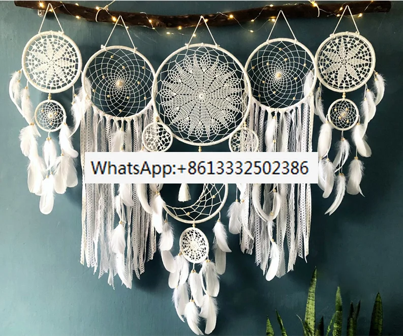 5pcs Dream Catcher Boho Decor Tapestry Feather Wall Hanging Interior Tassel Wall Hanging Home Decor