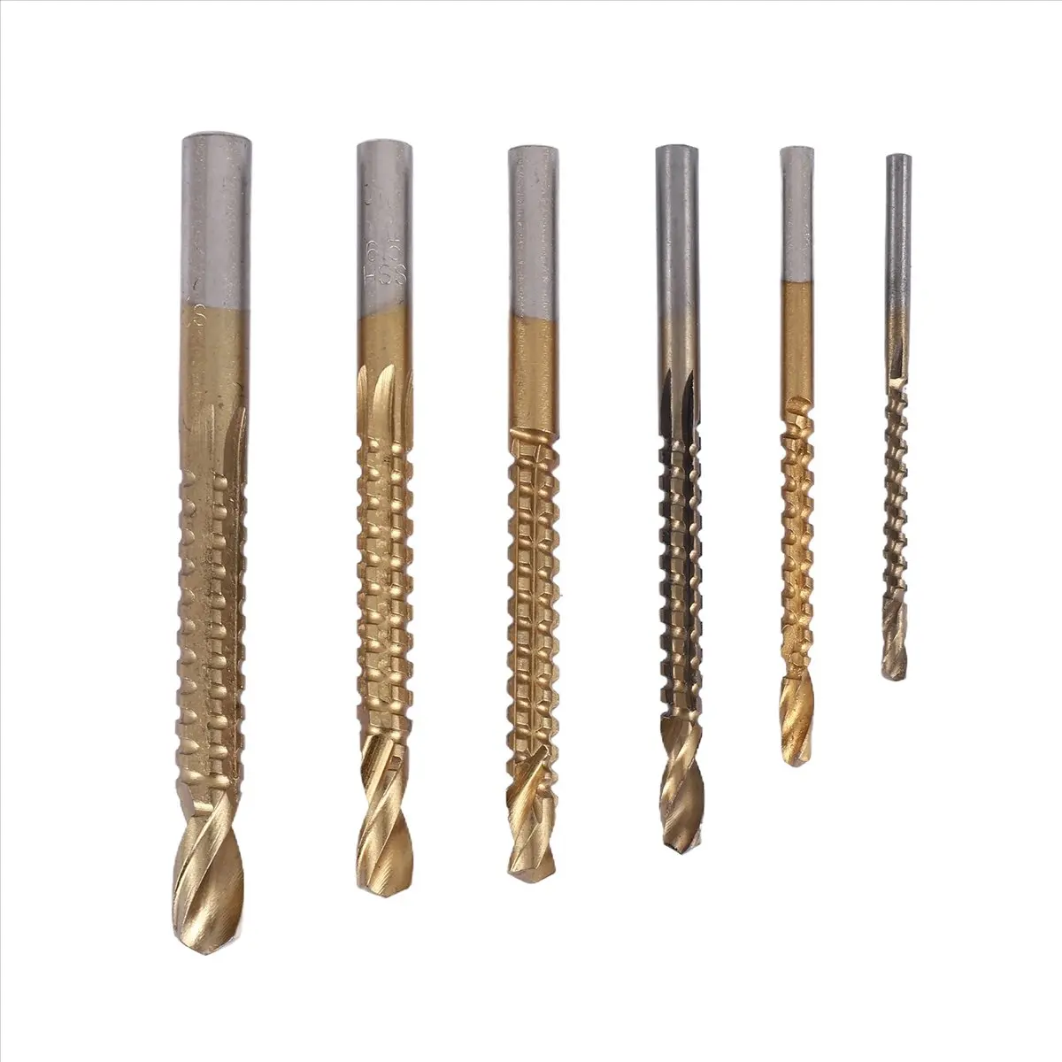 DT38 6Pcs Cobalt Drill Bit Set Hole Saw Grooving Set Woodworking Drill Slotted Drill