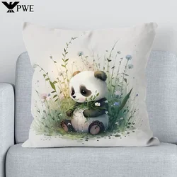 Urocza Panda poszewka 40*40 dekoracyjne poszewki na poduszki poduszki do sypialni poszewka na poduszkę do łóżka 45x4 5cm Sofa samochodowa poduszki poszewki poduszki