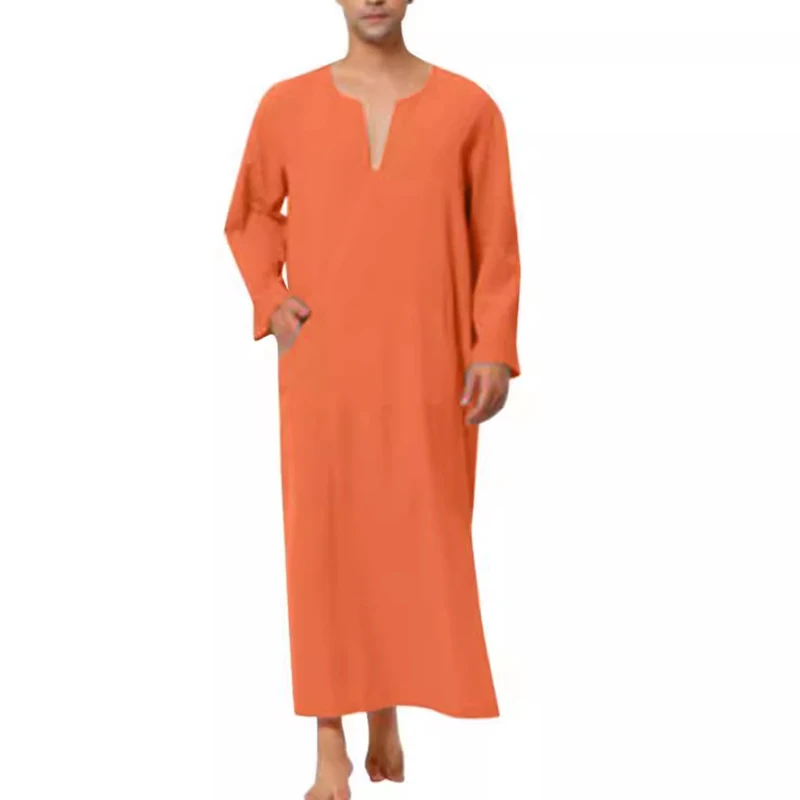 Arabische Stijl Minimalistische Korte/Lange Mouw Heren Moslim Gewaad Abaya Islamitische Mannen Kleding Mode Moslim Sets Saudi Caftan Abayat