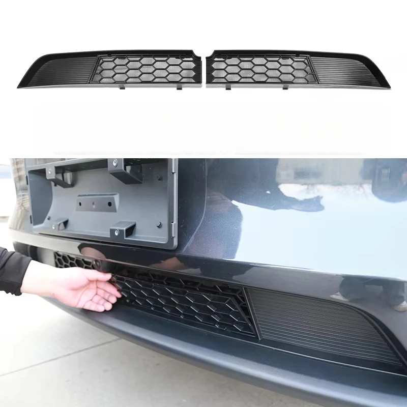 

For Model Y Juniper 2025 Front Bumper Grill Mesh Air Inlet Vent Cover Grille Guards Protector Anti-insect Net Accessories