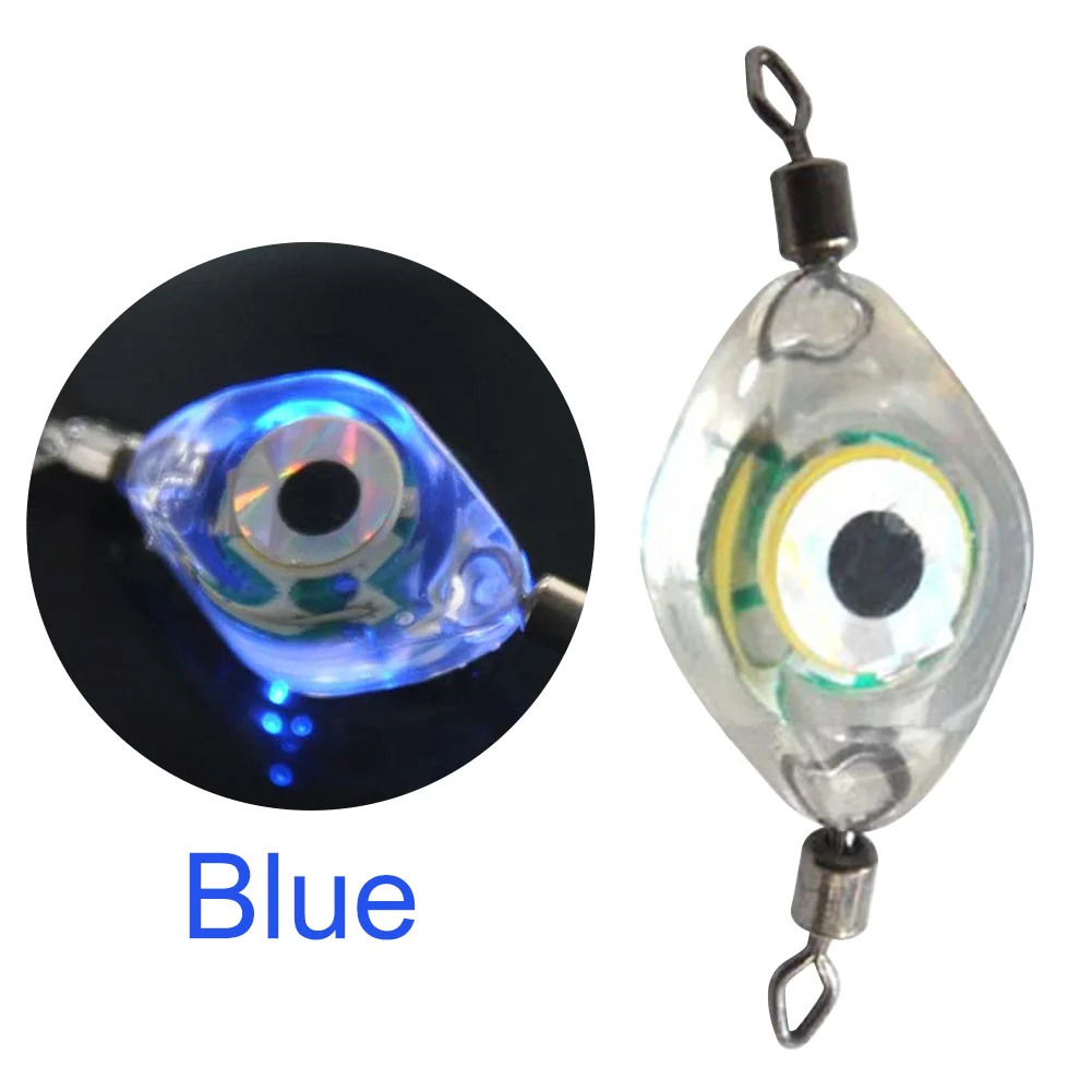 Señuelo de pesca LED con luz intermitente, gota profunda, forma de ojo subacuático, cebo de pesca de calamar, luminoso, para atraer peces, 1/5/10 Uds.