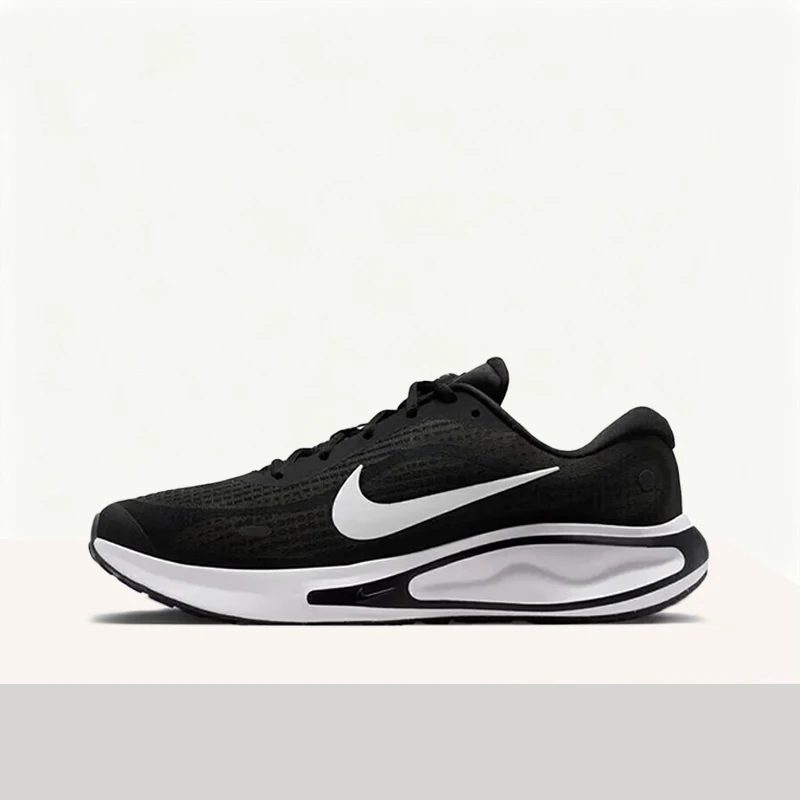 Nike Journey Run: Comfortable, Breathable, Non-Slip, Durable Casual Low-Top Running Shoes for Men – Black and White FN0228-001