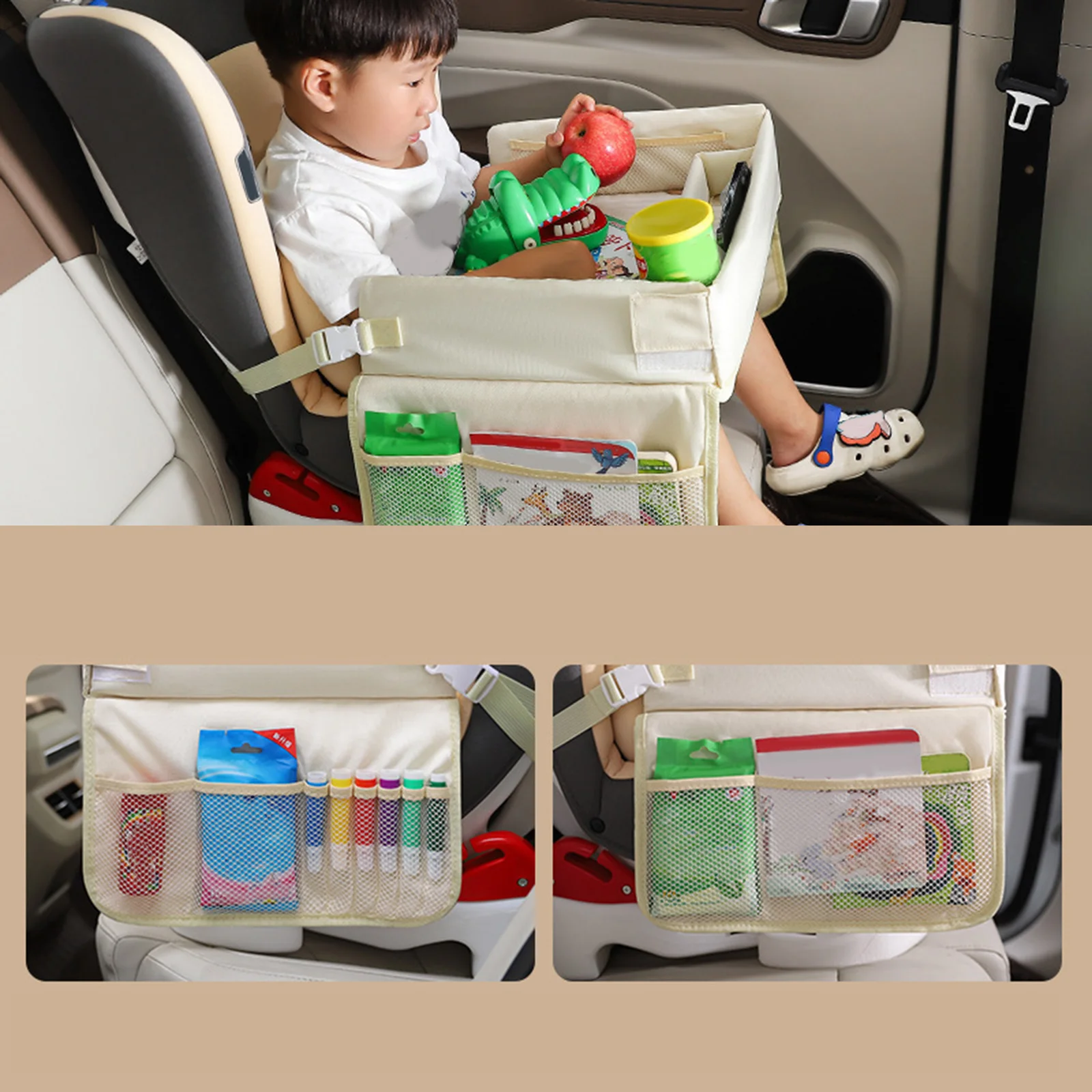 Travel Tray Road Trip Essentials Activity Table Accessories Car Seat Storage Organizer for Kids for Travel Essentials Kids