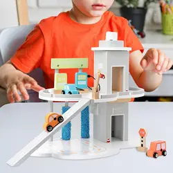 Parking Garage Playset Kids Play Vehicles 2 Levels Kids Parking Garage Race Car Ramp Track Toys for Children Preschool Kids