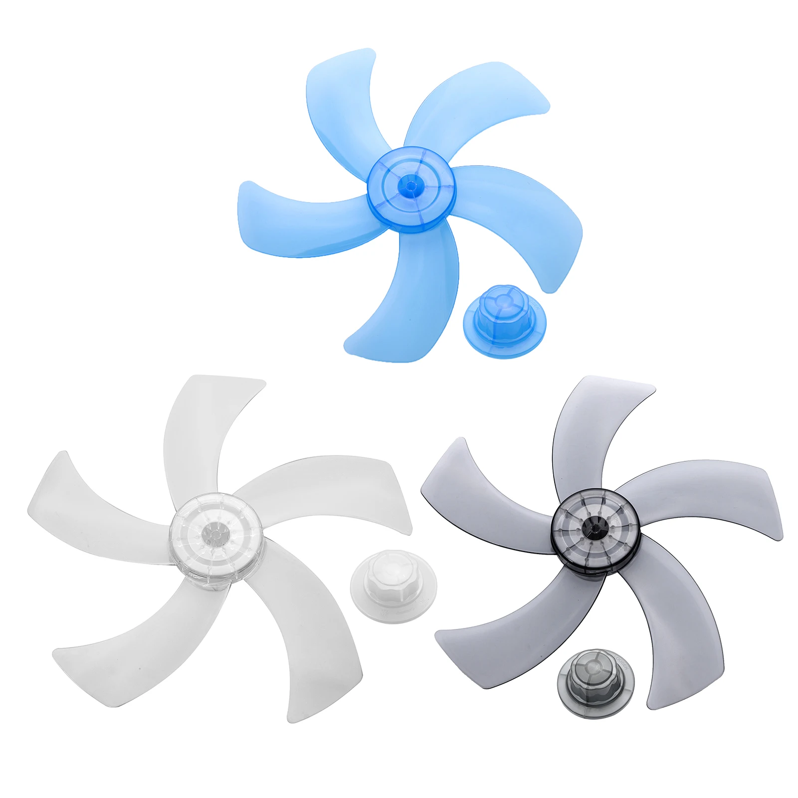 Universal Plastic 5 Leaves Silent Electric Fan Blades with Nut Cover Replacements for Household Fans Standing Fans Table Fans