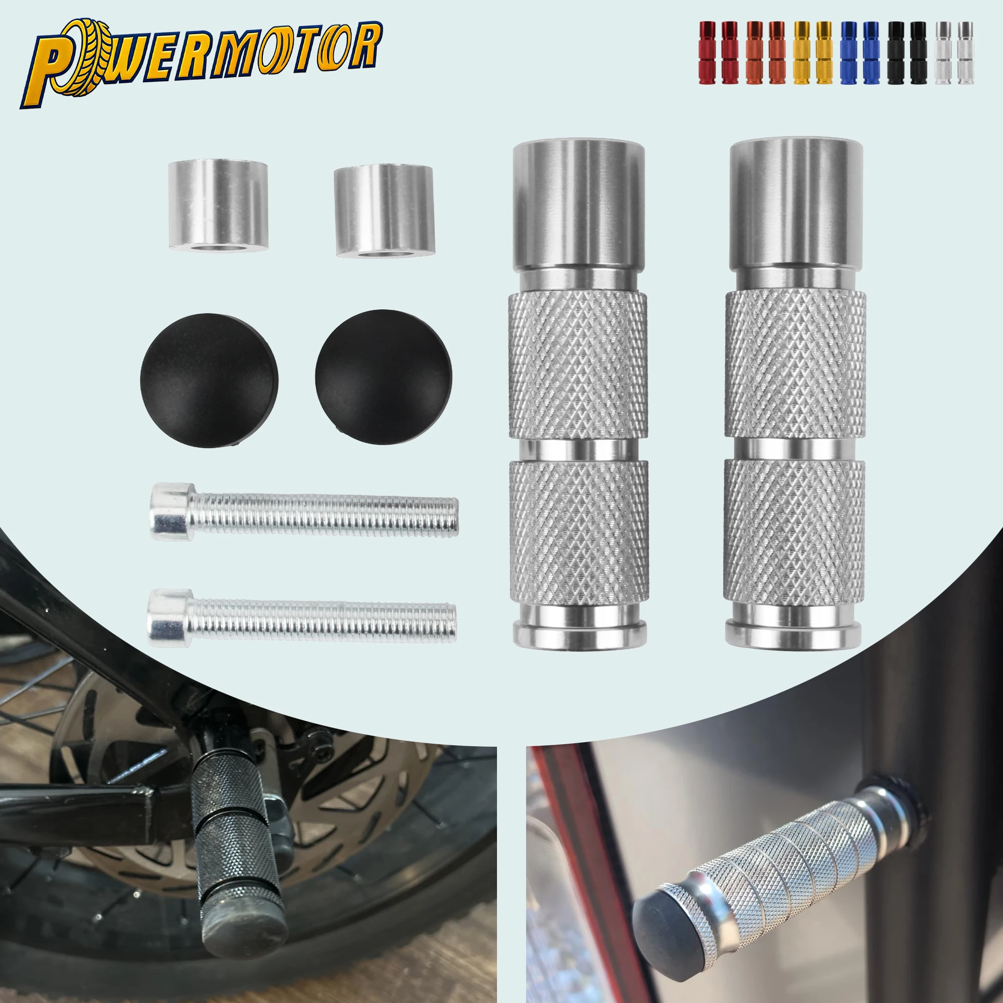 

ATV Scooter CNC Aluminum M8 Footrests Motorcycle Foot Pegs Pedals For Honda Yamaha KTM Dirt Bike Universal Retrofit Accessories