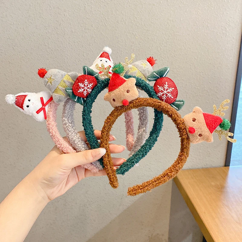 1 Pc Christmas Snowman Santa Hair Bands Home Christmas Decorations Christmas Tree Hair Ornaments Christmas New Year Decorations