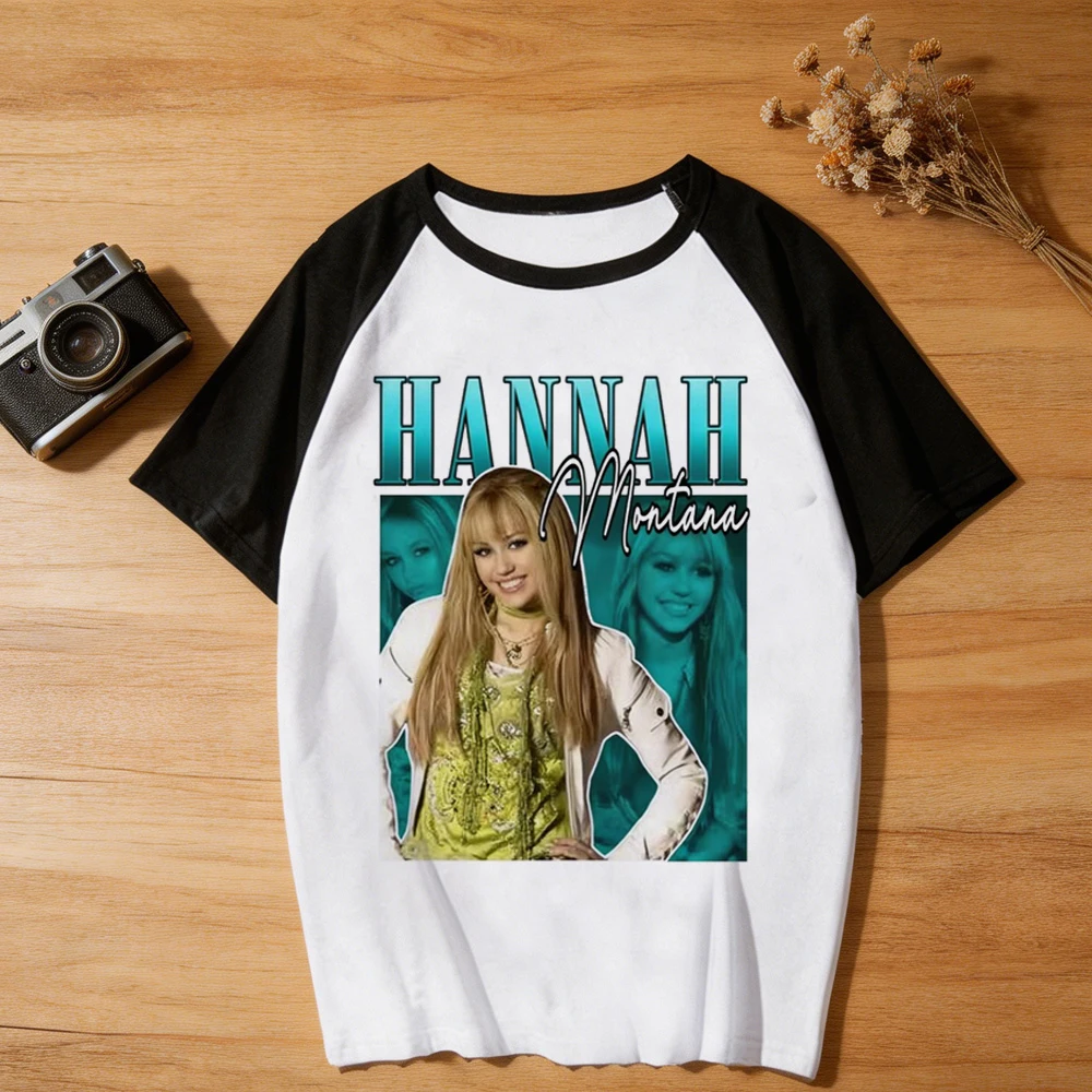 Hannah Montana top tees girl cutecore gothic streetwear funny shirt cutecore summer japanese 80s cheap