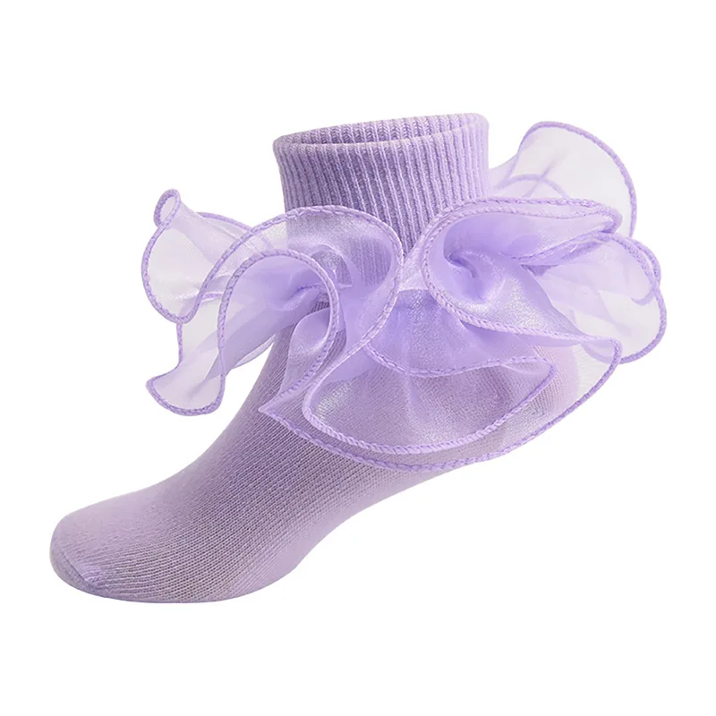 

Rteyno Little Girls Ballet socks Ruffle Socks Soft Double Lace Frilly Socks Toddler Princess Ankle Socks Kids Cute Socks