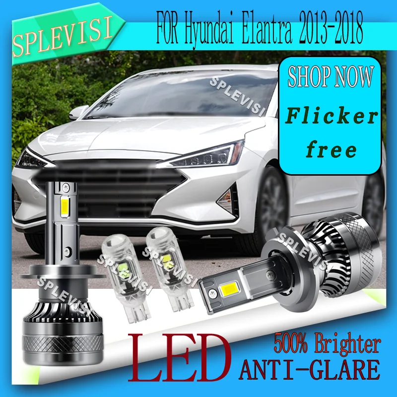 

6000K LED Car Headlight Bulbs with Built-in Dual Fans Warranty Low Beam Lights For Hyundai Elantra 2013 2014 2015 2016 2017 2018
